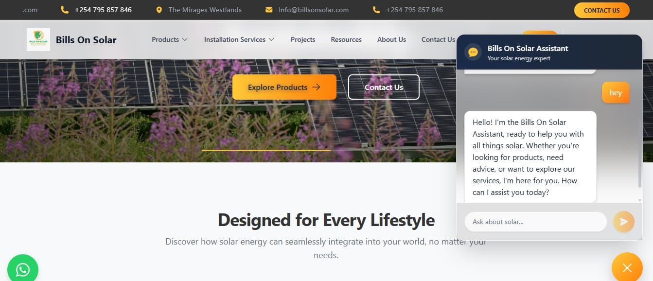 Billson Solar AI Sales Chatbot